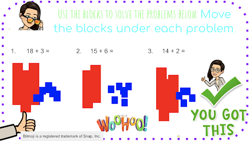 a math problem example showing what not to do for cognitive accessibility