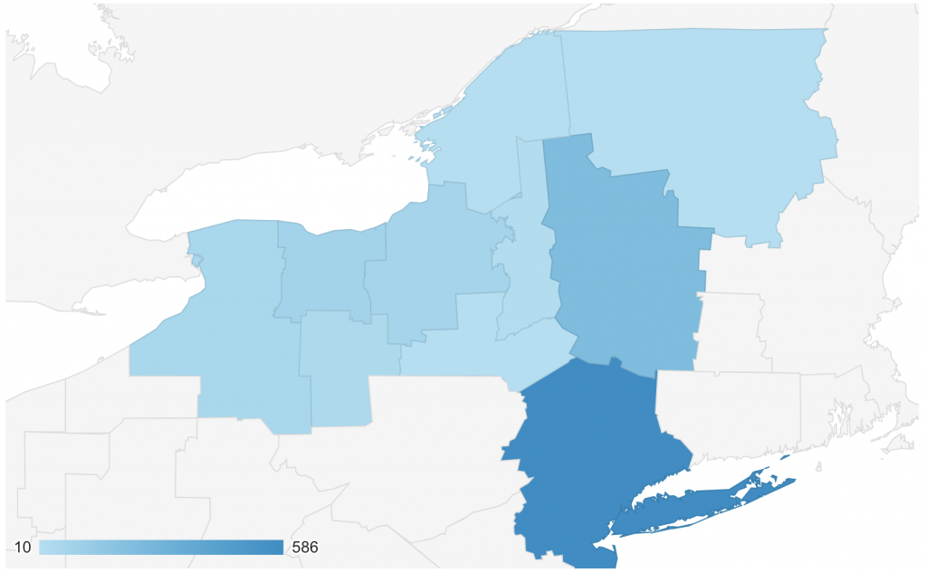 GEO location New York Metro areas - August 2021
